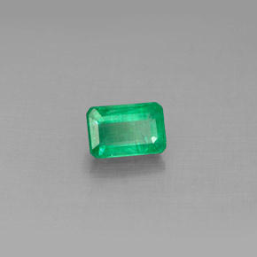 0.65캐럿 천연 그린 에메랄드, 에메랄드 컷, 6.1×4.1 mm, SI-I1