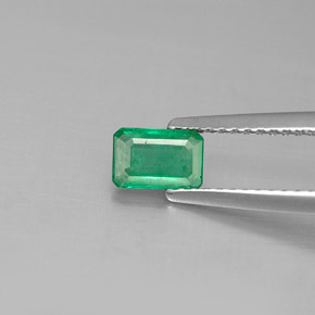 0.46캐럿 천연 그린 에메랄드, 에메랄드 컷, 5.9×4 mm, SI-I1
