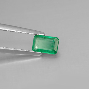 0.46캐럿 천연 그린 에메랄드, 에메랄드 컷, 5.9×4 mm, SI-I1