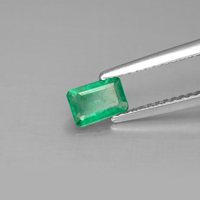 0.44캐럿 천연 그린 에메랄드, 에메랄드 컷, 5.7×4 mm, SI-I1