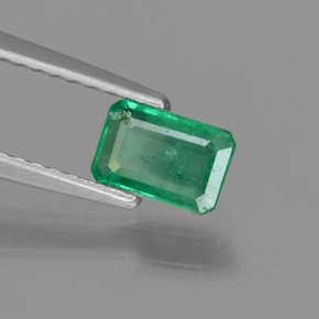 0.53캐럿 천연 그린 에메랄드, 에메랄드 컷, 6.1×4.1 mm, SI-I1