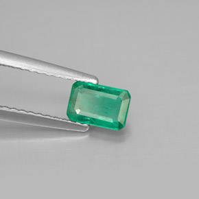 0.54캐럿 천연 그린 에메랄드, 에메랄드 컷, 6.1×4.1 mm, SI-I1