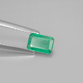 0.47캐럿 천연 그린 에메랄드, 에메랄드 컷, 6.1×4.1 mm, SI