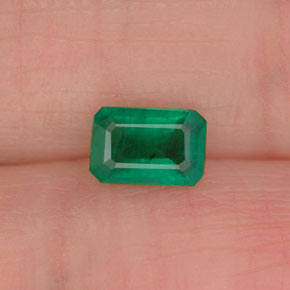0.45캐럿 천연 그린 에메랄드, 에메랄드 컷, 5.9×4 mm, SI-I1