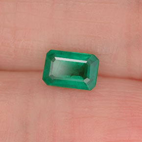 0.45캐럿 천연 그린 에메랄드, 에메랄드 컷, 5.9×4 mm, SI-I1