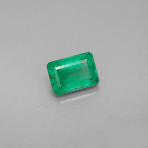 1.04캐럿 천연 그린 에메랄드, 에메랄드 컷, 7×5 mm, VS-SI