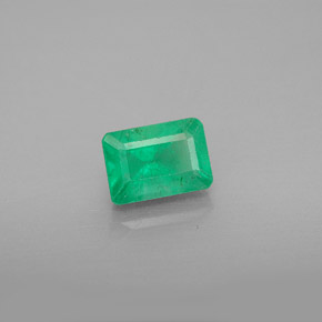 1.22캐럿 천연 그린 에메랄드, 에메랄드 컷, 7.1×5 mm, VS-SI