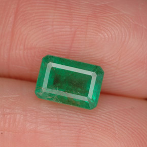 1.09캐럿 천연 그린 에메랄드, 에메랄드 컷, 7.1×5 mm, SI-I1