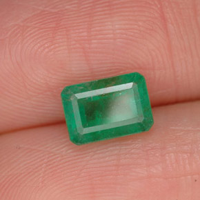 1.09캐럿 천연 그린 에메랄드, 에메랄드 컷, 7.1×5 mm, SI-I1