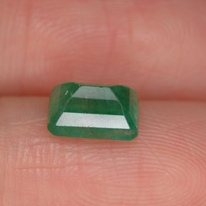 1.09캐럿 천연 그린 에메랄드, 에메랄드 컷, 7.1×5 mm, SI-I1