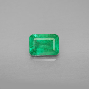 0.99캐럿 천연 그린 에메랄드, 에메랄드 컷, 7.1×5.1 mm, VS-SI