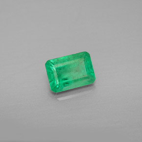 0.99캐럿 천연 그린 에메랄드, 에메랄드 컷, 7.1×5.1 mm, VS-SI