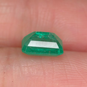 1.11캐럿 천연 그린 에메랄드, 에메랄드 컷, 7×5.2 mm, SI-I1