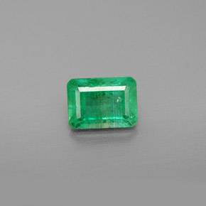 1.13캐럿 천연 그린 에메랄드, 에메랄드 컷, 7.1×5.2 mm, VS-SI