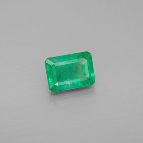 1.18캐럿 천연 그린 에메랄드, 에메랄드 컷, 7×5.1 mm, VS-SI