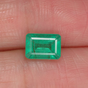 0.95캐럿 천연 그린 에메랄드, 에메랄드 컷, 7×5 mm, SI