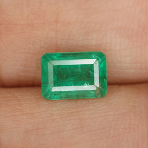 1.07캐럿 천연 그린 에메랄드, 에메랄드 컷, 7.1×5 mm, SI-I1