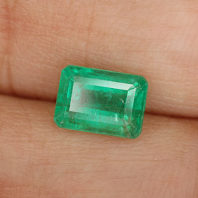 1.07캐럿 천연 그린 에메랄드, 에메랄드 컷, 7.1×5 mm, SI-I1