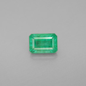 1.03캐럿 천연 그린 에메랄드, 에메랄드 컷, 7×4.8 mm, SI