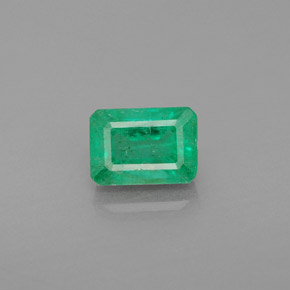 1.13캐럿 천연 그린 에메랄드, 에메랄드 컷, 6.9×4.9 mm, SI