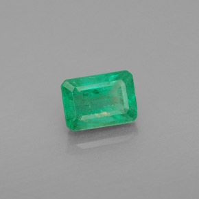 1.13캐럿 천연 그린 에메랄드, 에메랄드 컷, 6.9×4.9 mm, SI