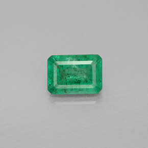 1.03캐럿 천연 그린 에메랄드, 에메랄드 컷, 7.1×5.1 mm, SI