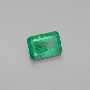 1.03캐럿 천연 그린 에메랄드, 에메랄드 컷, 7.1×5.1 mm, SI