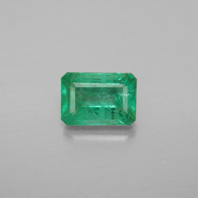 0.96캐럿 천연 그린 에메랄드, 에메랄드 컷, 7.1×4.9 mm, VS-SI