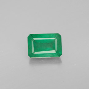 1.01캐럿 천연 그린 에메랄드, 에메랄드 컷, 7.1×4.9 mm, VS-SI