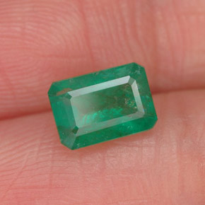 0.91캐럿 천연 그린 에메랄드, 에메랄드 컷, 6.9×4.8 mm, SI-I1