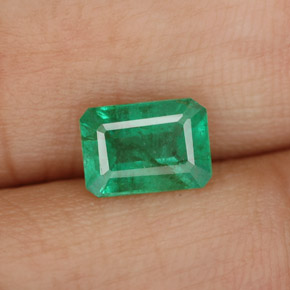 0.94캐럿 천연 그린 에메랄드, 에메랄드 컷, 7.1×5 mm, SI