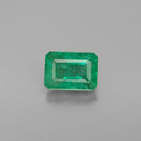 1.13캐럿 천연 그린 에메랄드, 에메랄드 컷, 7×5 mm, VS-SI