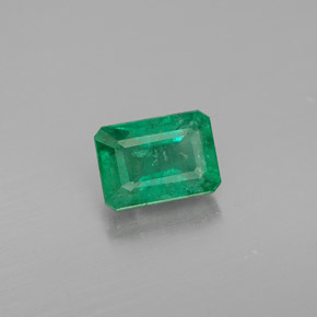 1.13캐럿 천연 그린 에메랄드, 에메랄드 컷, 7×5 mm, VS-SI