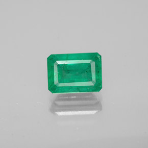 0.95캐럿 천연 그린 에메랄드, 에메랄드 컷, 7×5 mm, VS-SI