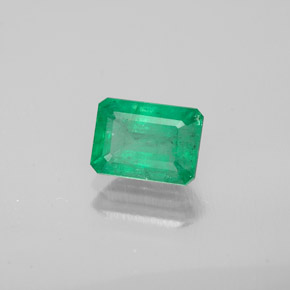 0.95캐럿 천연 그린 에메랄드, 에메랄드 컷, 7×5 mm, VS-SI