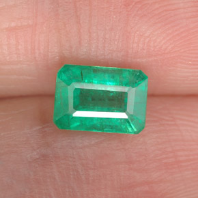 1.00캐럿 천연 그린 에메랄드, 에메랄드 컷, 7×5 mm, SI