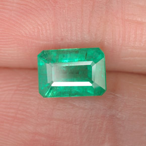 1.00캐럿 천연 그린 에메랄드, 에메랄드 컷, 7×5 mm, SI