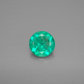 0.57캐럿 천연 그린 에메랄드, 라운드 컷, 5.84 mm, VS-SI