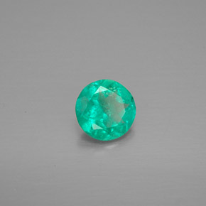 0.57캐럿 천연 그린 에메랄드, 라운드 컷, 5.84 mm, VS-SI