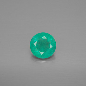 0.61캐럿 천연 그린 에메랄드, 라운드 컷, 5.76 mm, VS-SI