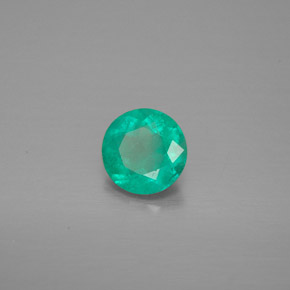 0.61캐럿 천연 그린 에메랄드, 라운드 컷, 5.76 mm, VS-SI