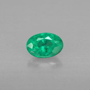 0.41캐럿 천연 그린 에메랄드, 타원형 컷, 5.8×4 mm, VS-SI
