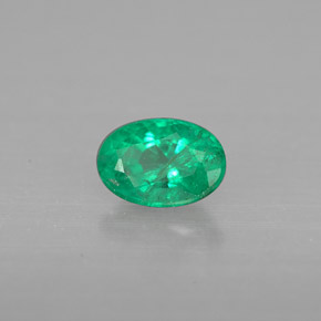 0.41캐럿 천연 그린 에메랄드, 타원형 컷, 5.8×4 mm, VS-SI