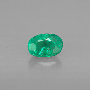 0.42캐럿 천연 그린 에메랄드, 타원형 컷, 5.8×3.9 mm, VS-SI