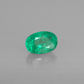 0.42캐럿 천연 그린 에메랄드, 타원형 컷, 5.8×3.9 mm, VS-SI