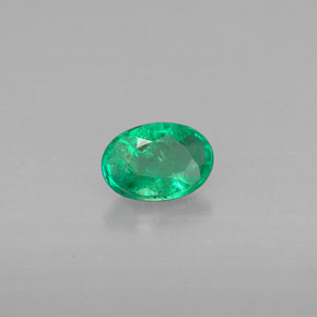 0.41캐럿 천연 그린 에메랄드, 타원형 컷, 5.9×4.1 mm, VS-SI