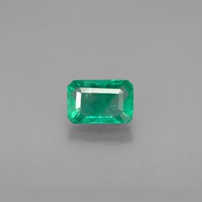0.70캐럿 천연 그린 에메랄드, 에메랄드 컷, 6.2×4.1 mm, VS-SI