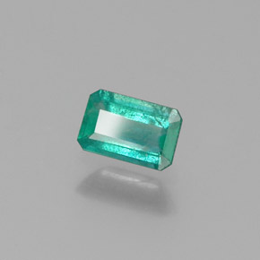 0.38캐럿 천연 그린 에메랄드, 에메랄드 컷, 5.8×3.7 mm, SI-I1