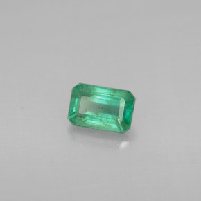 0.55캐럿 천연 그린 에메랄드, 에메랄드 컷, 6×4 mm, VS-SI