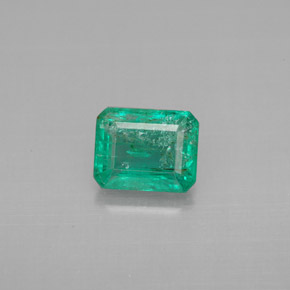 1.12캐럿 천연 그린 에메랄드, 에메랄드 컷, 7.1×5.6 mm, VS-SI